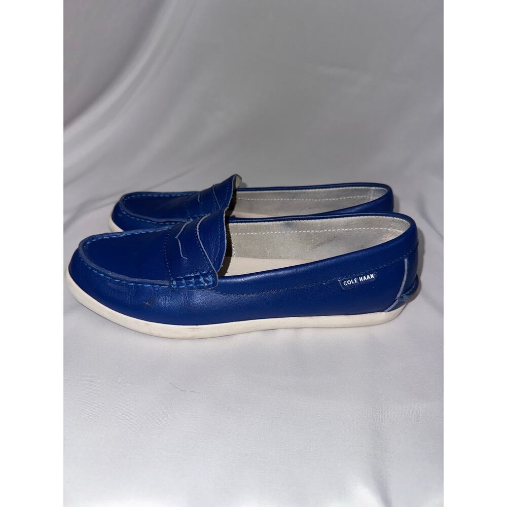 COLE HAAN Pinch LTE Pearlized Blue Leather Loafers (v) - Picture 2 of 8